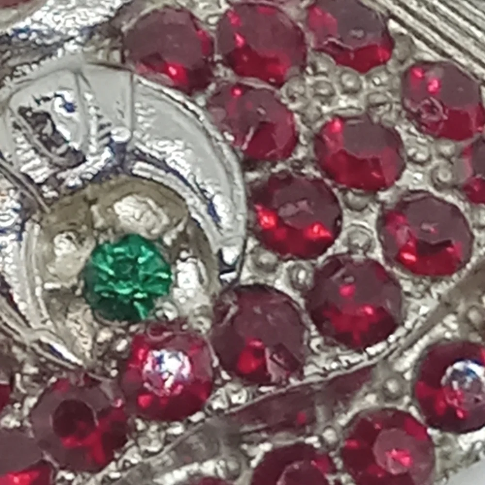 * vintage Shriner Masons FEZ hat red rhinestones small pon brooch